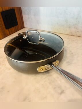 All-Clad Gray Nonstick Sauté Pan with Glass Lid - Gray